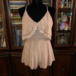 SOLD! Lavender coin gypsy Romper. Size small